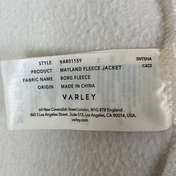 Varley Mayland Cream Fleece Jacket - Picture 6 of 9
